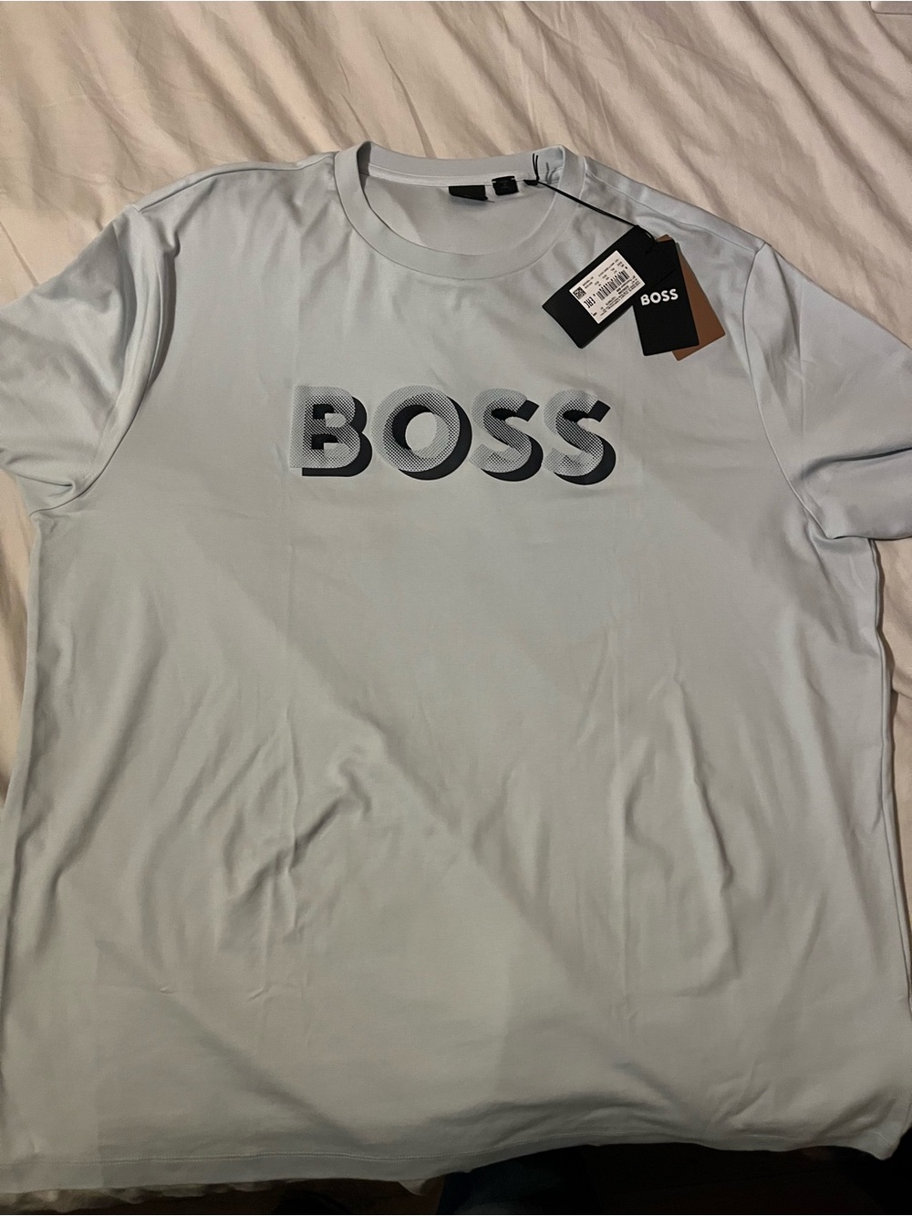 Boss Light Blue Crewneck Logo Tee